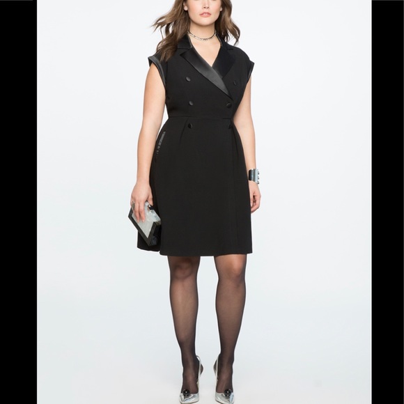 double breasted tuxedo dress